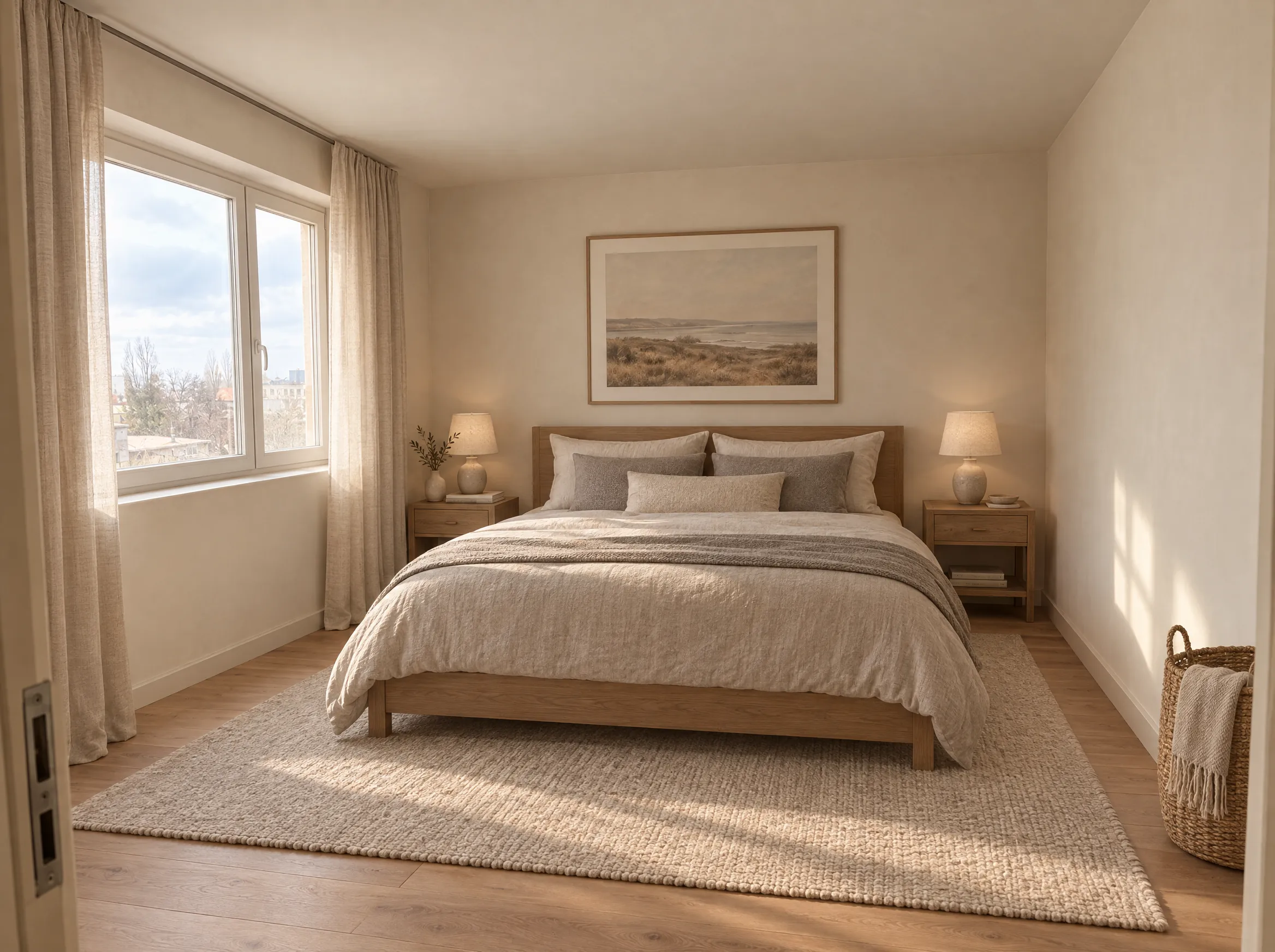 The same bedroom after Decorb restyled it
