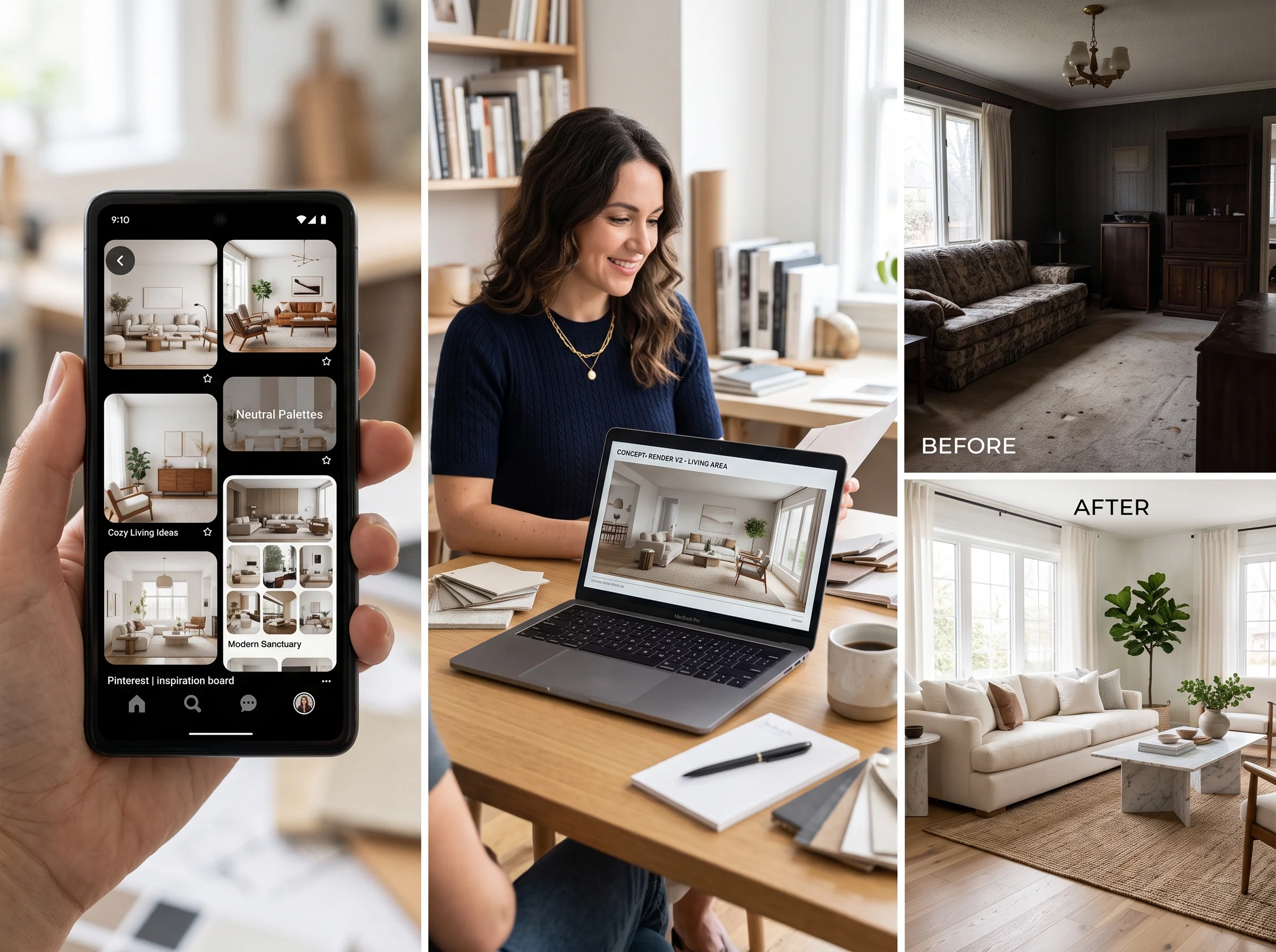 Comparison of cheap design advice versus professional interior design results