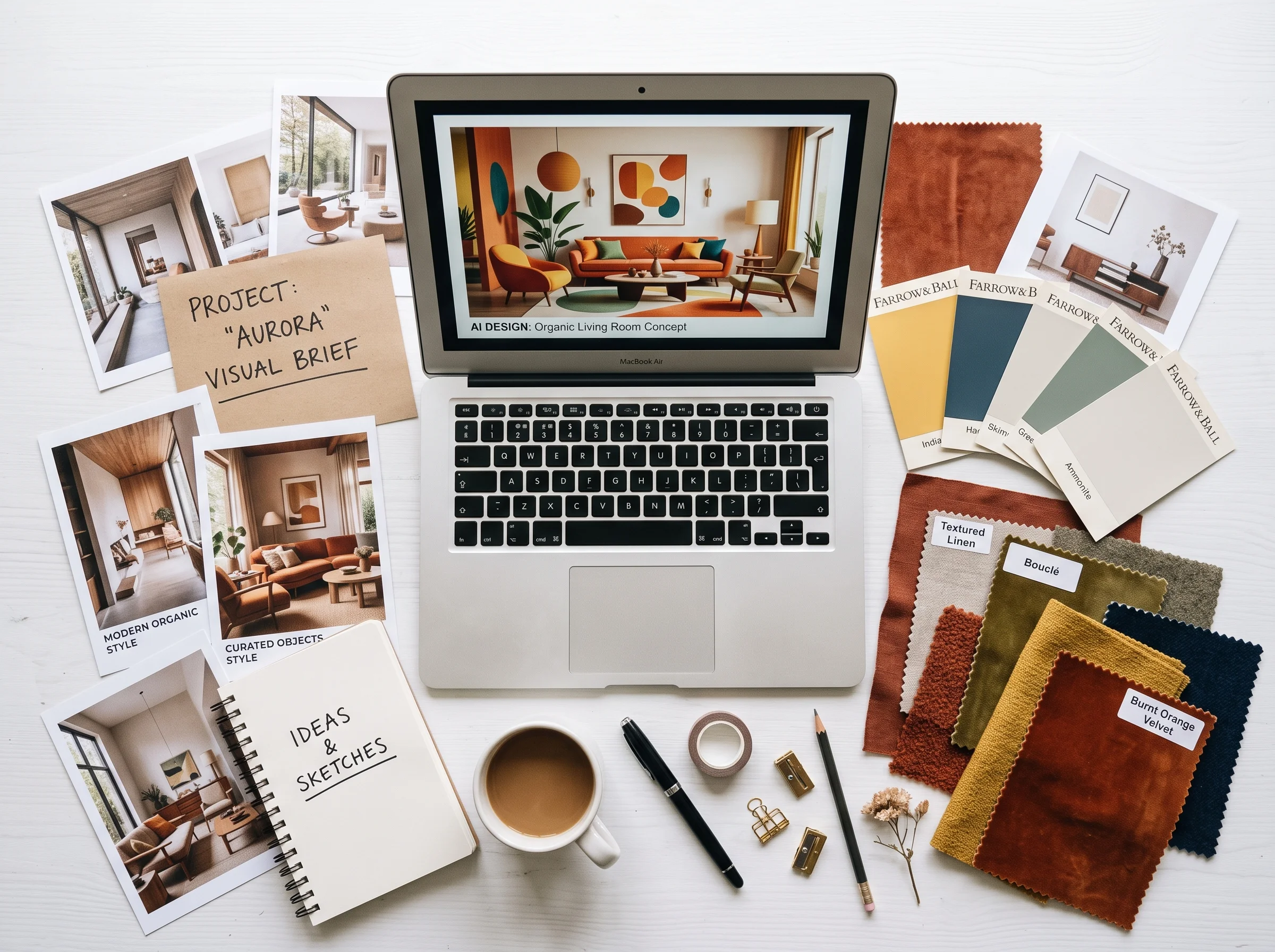 Room styled in multiple aesthetics to communicate design preferences
