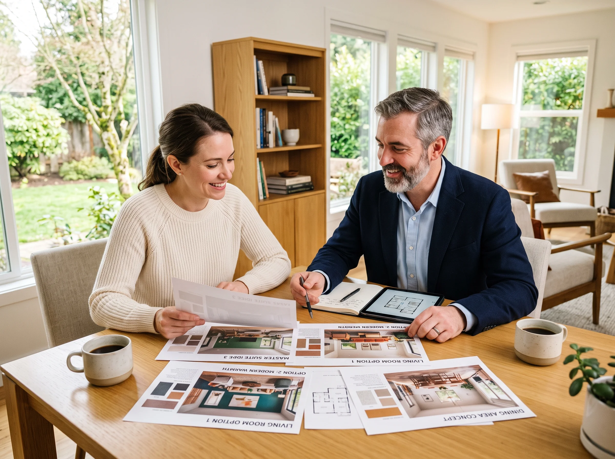 Homeowner preparing visual concepts for a first interior design consultation