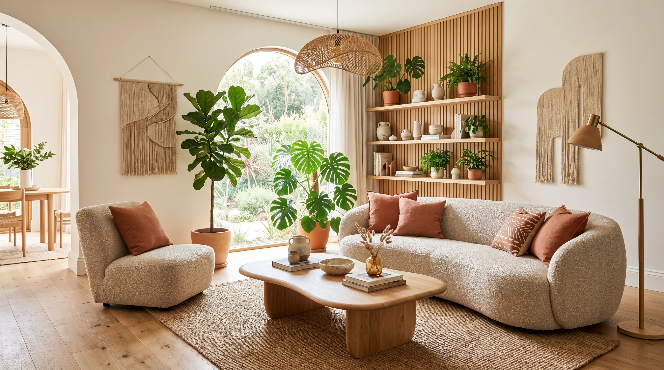 Stylish contemporary living room showcasing 2026 interior design trends