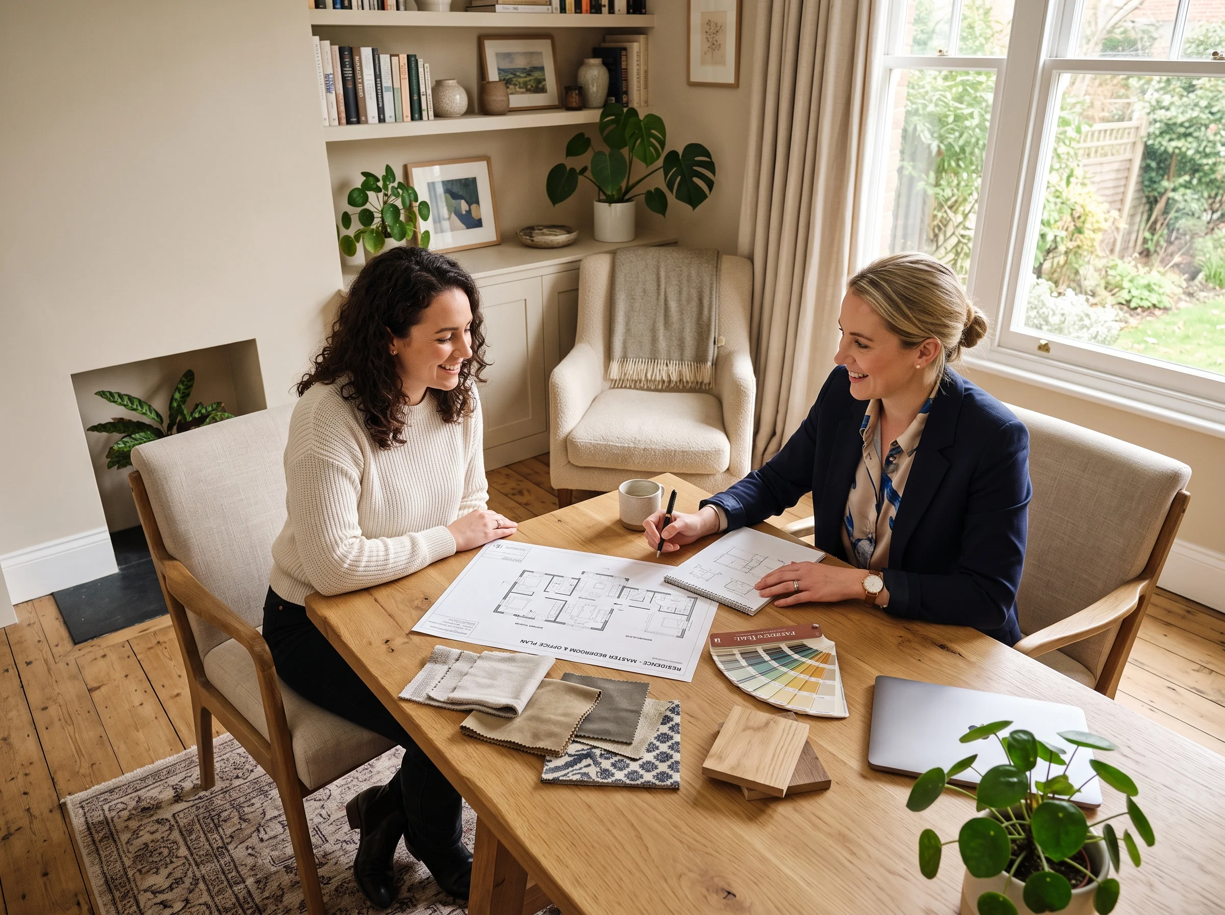 Interior designer working through the design process for a room