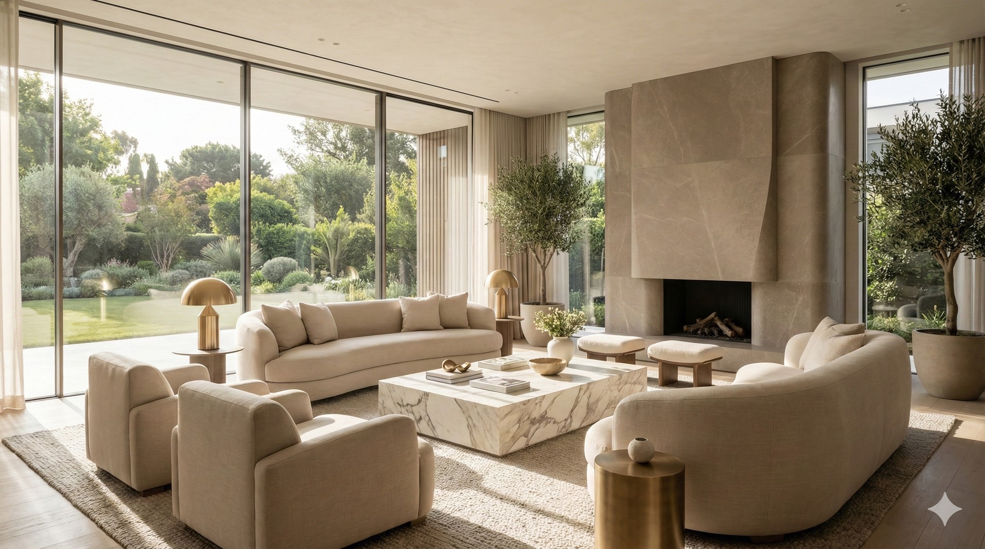 AI-Designed Modern Luxury Living Room - The Grand Atrium